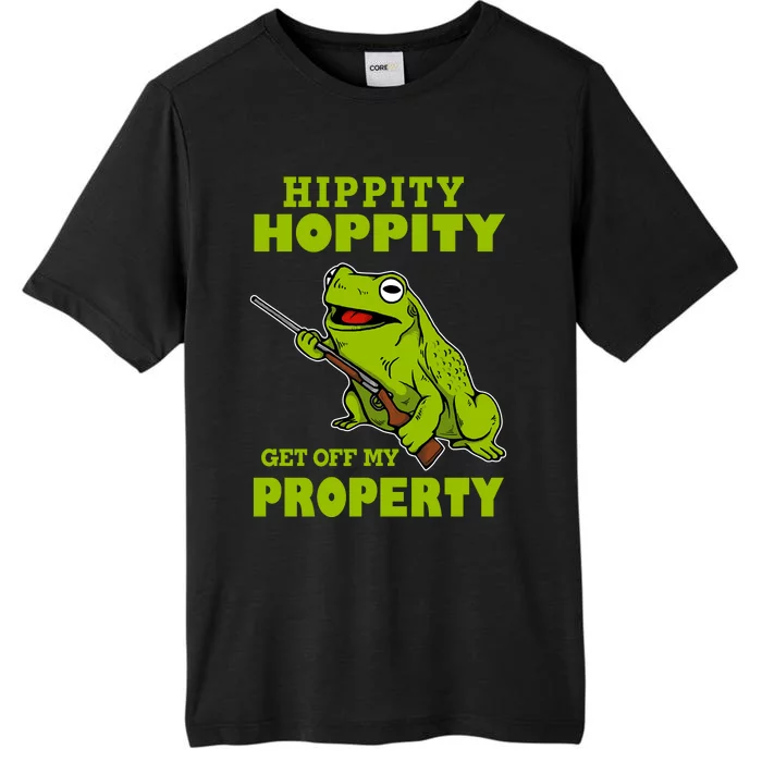 Hippity Hoppity Get Off My Property Frog Warning Keep Out Stay Out Funny ChromaSoft Performance T-Shirt