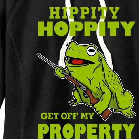 Hippity Hoppity Get Off My Property Frog Warning Keep Out Stay Out Funny Women's Fleece Hoodie