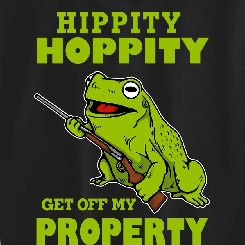 Hippity Hoppity Get Off My Property Frog Warning Keep Out Stay Out Funny Kids Sweatshirt