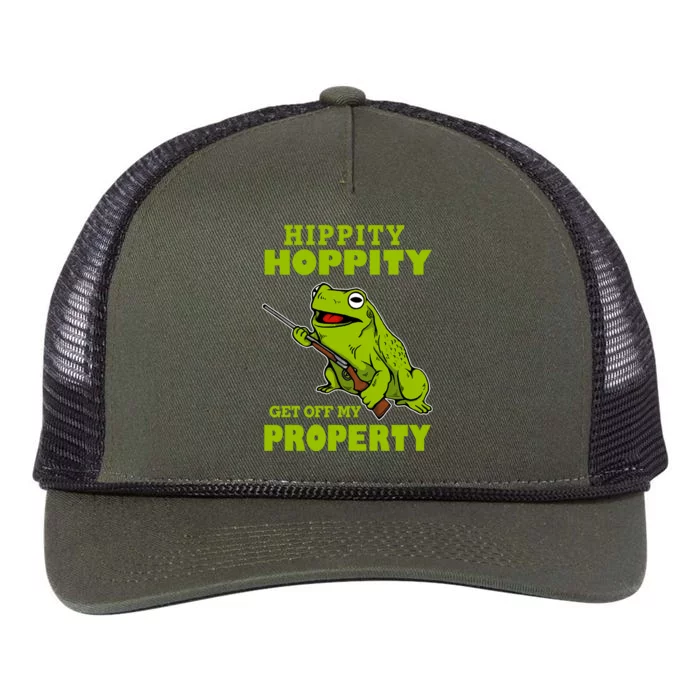 Hippity Hoppity Get Off My Property Frog Warning Keep Out Stay Out Funny Retro Rope Trucker Hat Cap