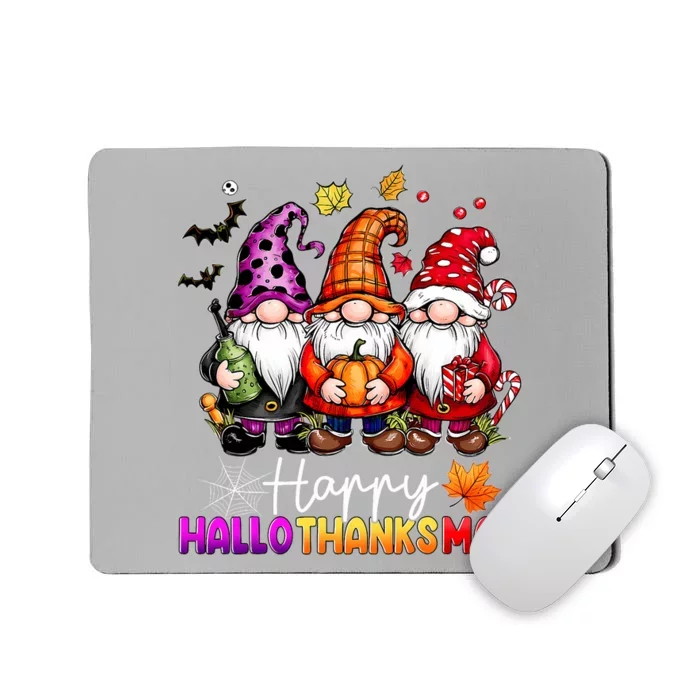 Happy Hallothanksmas Gnomes Lover Halloween Merry Christmas Mousepad