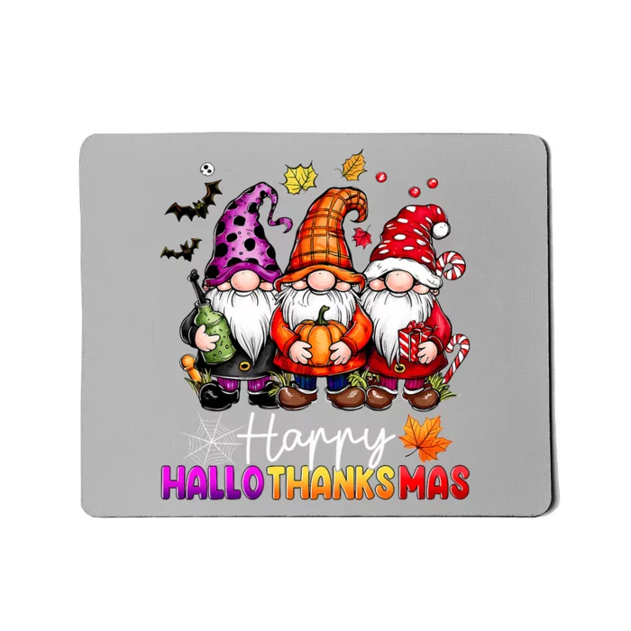 Happy Hallothanksmas Gnomes Lover Halloween Merry Christmas Mousepad