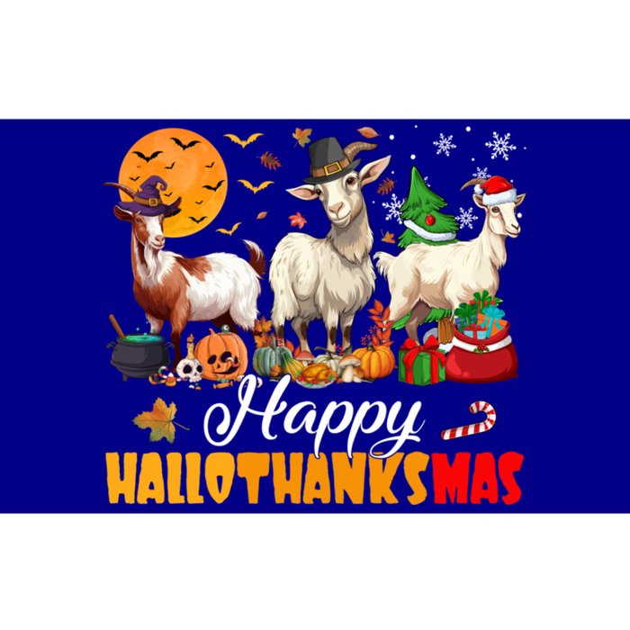 Happy Hallothanksmas Goat Halloween Thanksgiving Christmas Gift Bumper Sticker