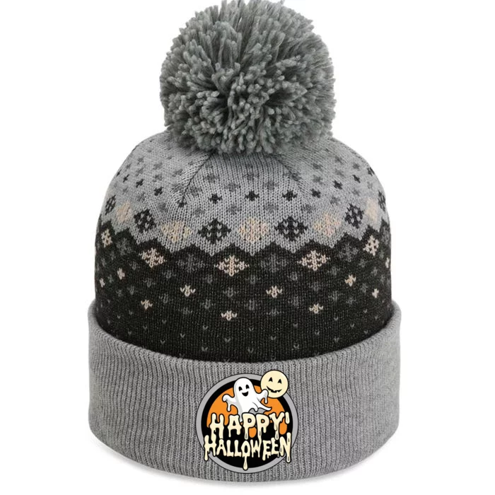 Happy Halloween Ghost Cute And Spooky The Baniff Cuffed Pom Beanie