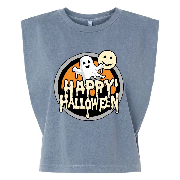 Happy Halloween Ghost Cute And Spooky Garment-Dyed Women's Muscle Tee