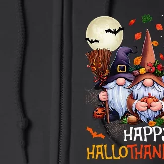 Happy Hallothanksmas Gnomes Lover Halloween Merry Christmas Full Zip Hoodie