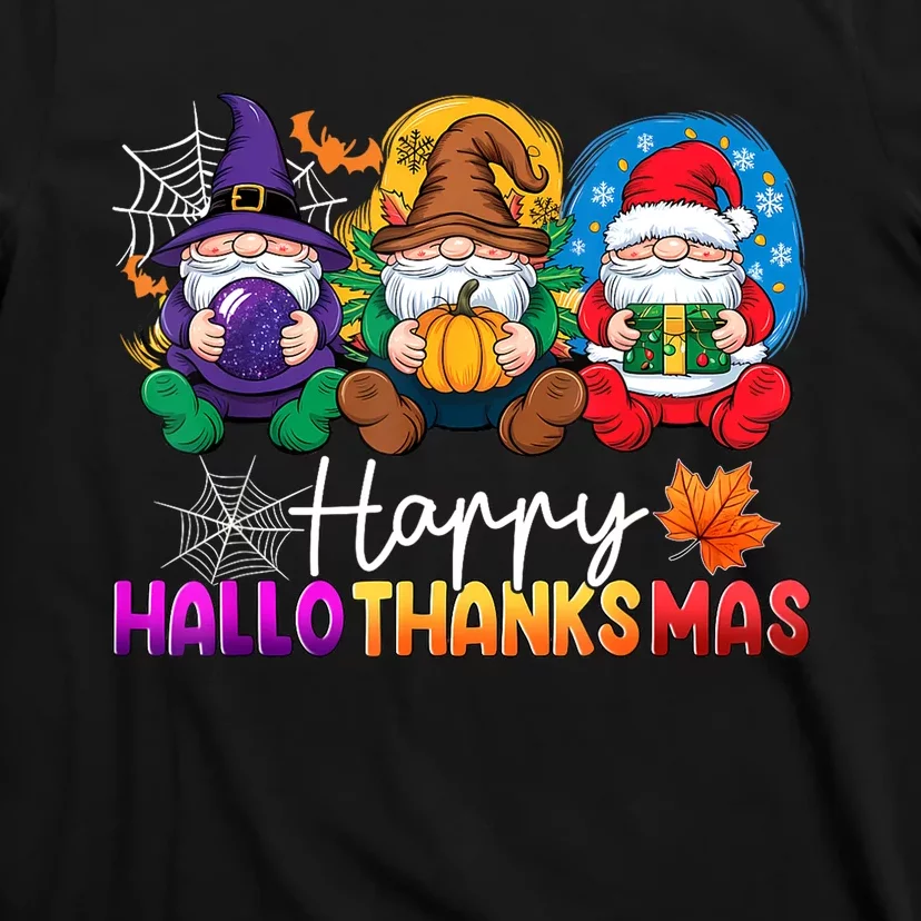 Happy Hallothanksmas Gnomes Gift T-Shirt