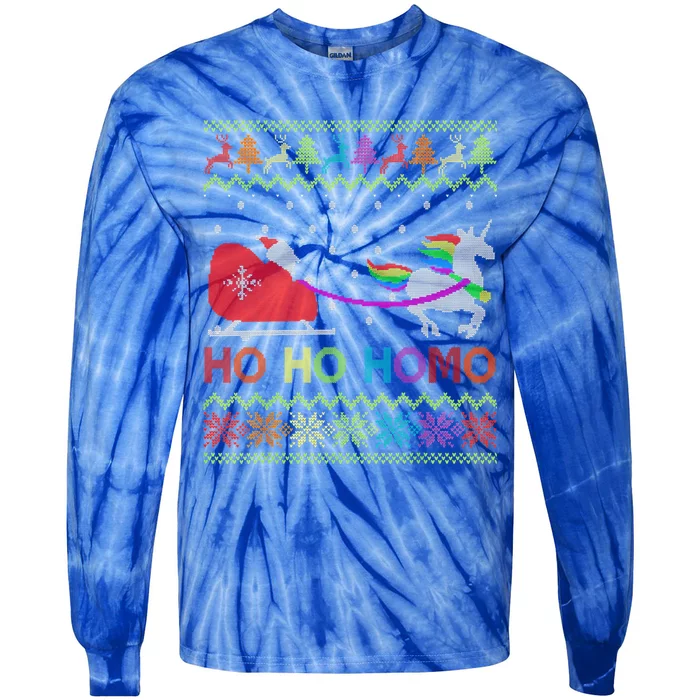 Hoho Homo Gay Christmas Gift Lgbt Pride Lgbtq Proud Ally Tie-Dye Long Sleeve Shirt