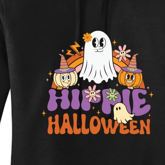 Hippie Halloween Groovy Costume Cute Ghost Spooky Gift Women's Pullover Hoodie