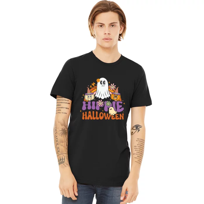 Hippie Halloween Groovy Costume Cute Ghost Spooky Gift Premium T-Shirt