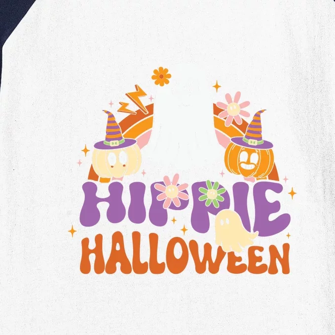 Hippie Halloween Groovy Costume Cute Ghost Spooky Gift Baseball Sleeve Shirt