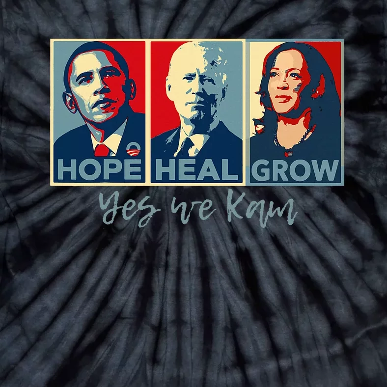 Hope Heal Grow Obama Joe Biden Kamala Harris 2024 Tie-Dye T-Shirt