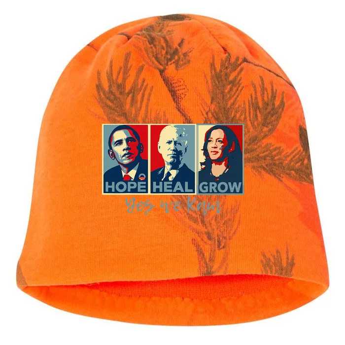 Hope Heal Grow Obama Joe Biden Kamala Harris 2024 Kati - Camo Knit Beanie