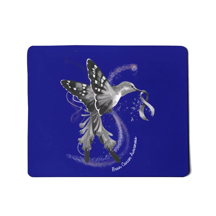 Hummingbird Holding Gray Ribbon Brain Cancer Awareness Cool Gift Mousepad