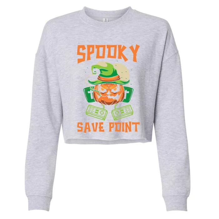 Happy Halloween Gamer Video Game Player Trick Or Treat Gift Cropped Pullover Crew