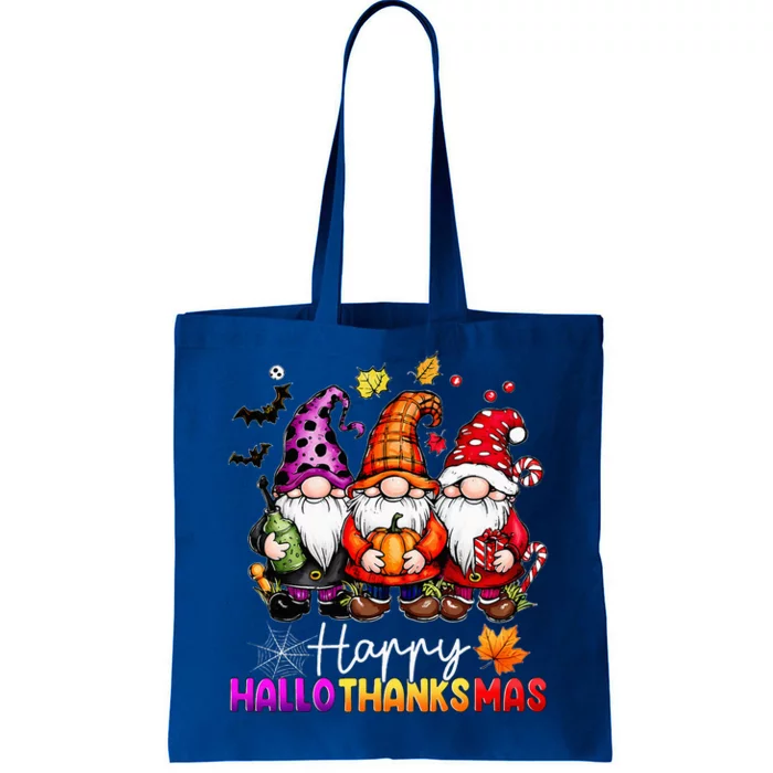 Happy Hallothanksmas Gnomes Lover Halloween Merry Christmas Tote Bag