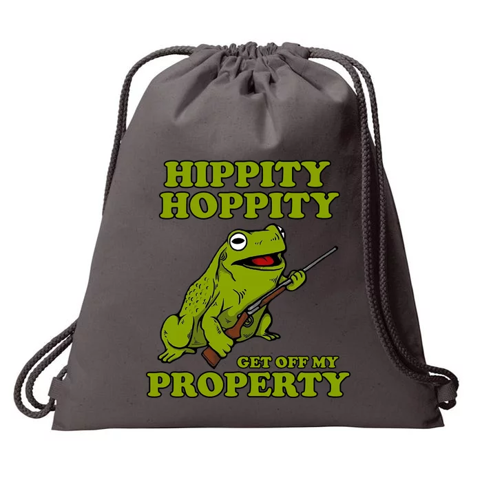 Hippity Hoppity Get Off My Property Frog Drawstring Bag