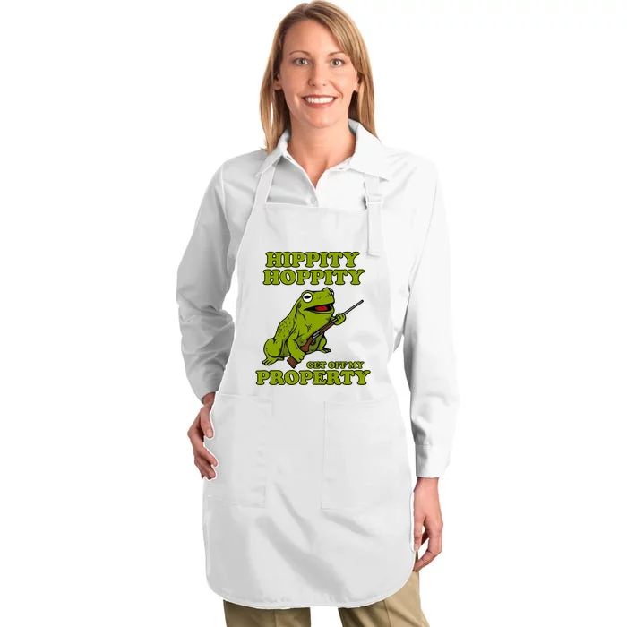 Hippity Hoppity Get Off My Property Frog Full-Length Apron With Pocket