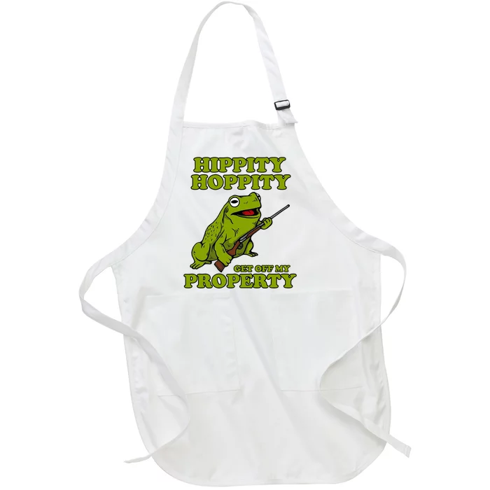 Hippity Hoppity Get Off My Property Frog Full-Length Apron With Pocket