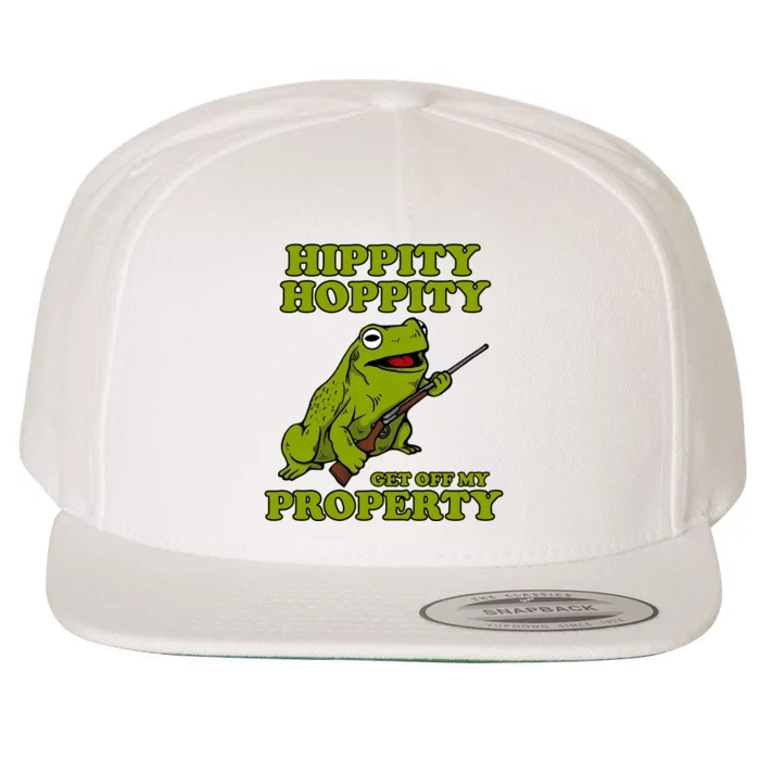 Hippity Hoppity Get Off My Property Frog Wool Snapback Cap