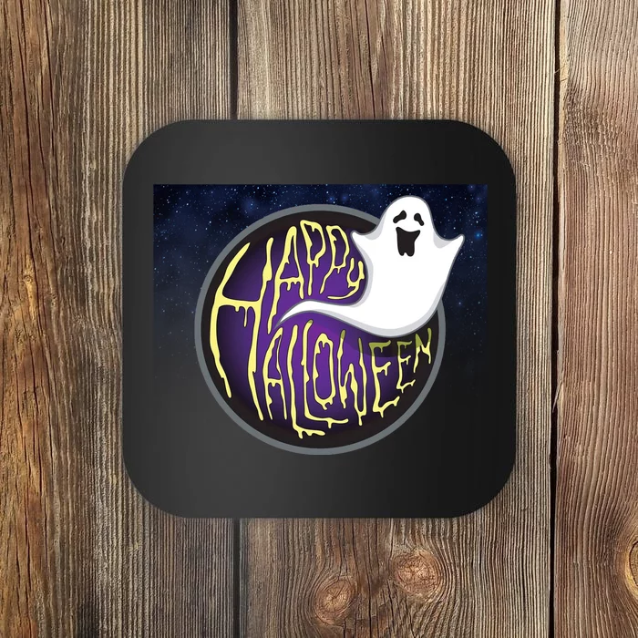 Happy Halloween Ghost Galaxy Coaster