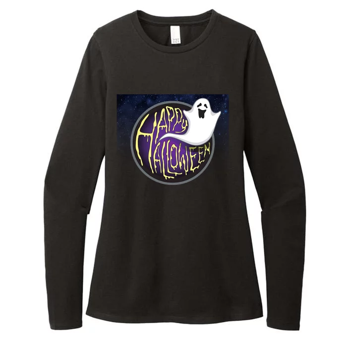 Happy Halloween Ghost Galaxy Womens CVC Long Sleeve Shirt