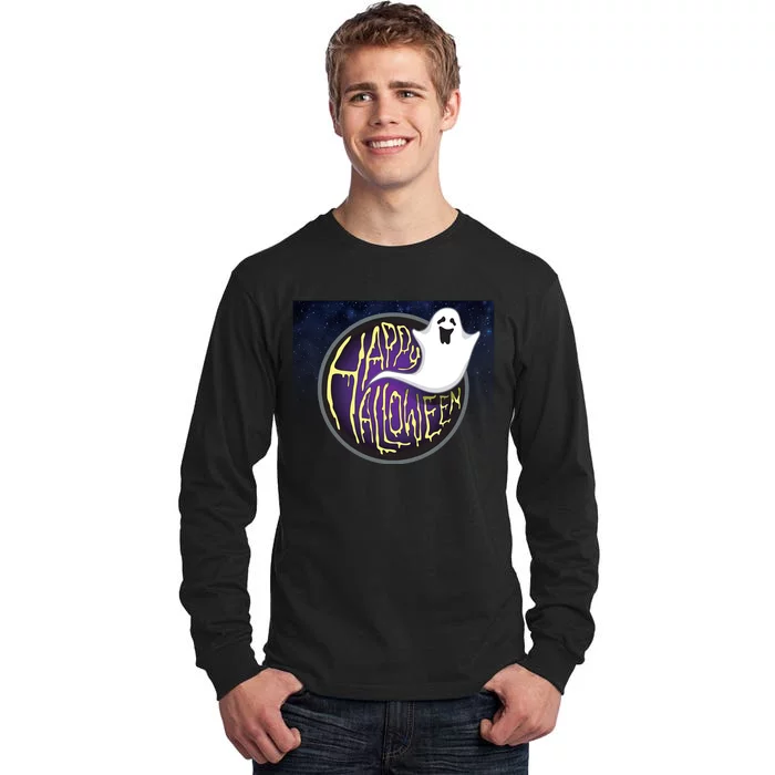 Happy Halloween Ghost Galaxy Tall Long Sleeve T-Shirt