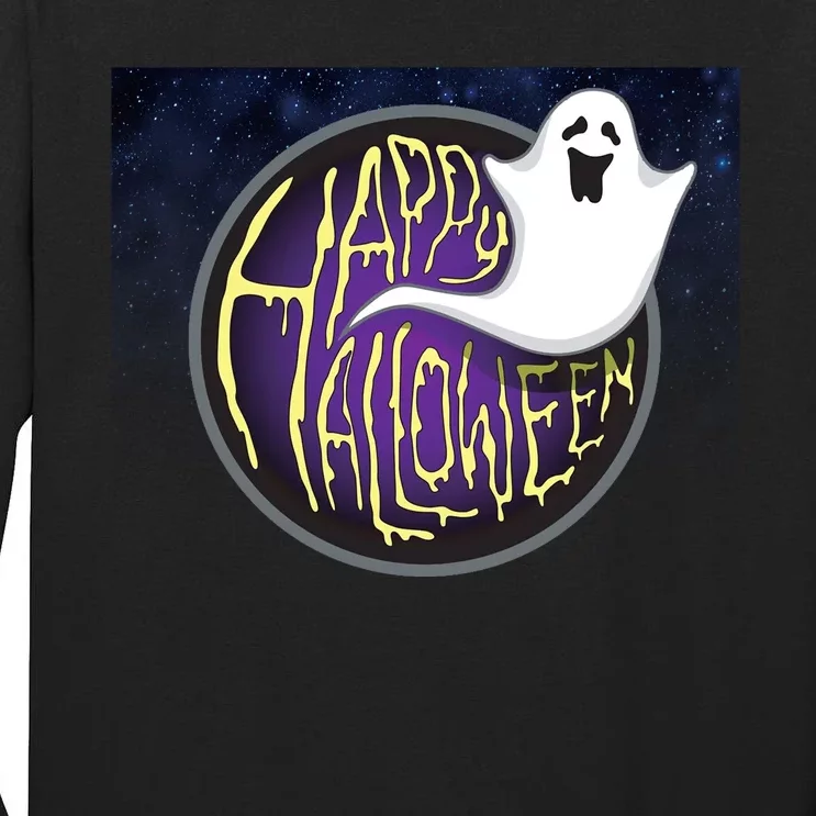 Happy Halloween Ghost Galaxy Tall Long Sleeve T-Shirt