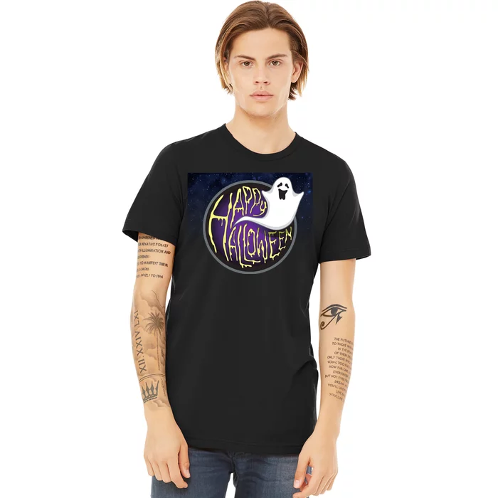 Happy Halloween Ghost Galaxy Premium T-Shirt