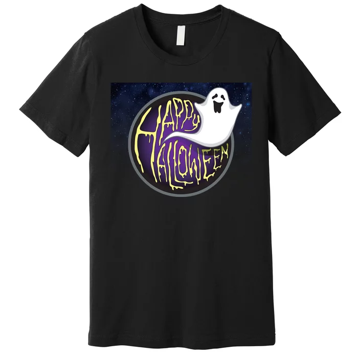 Happy Halloween Ghost Galaxy Premium T-Shirt