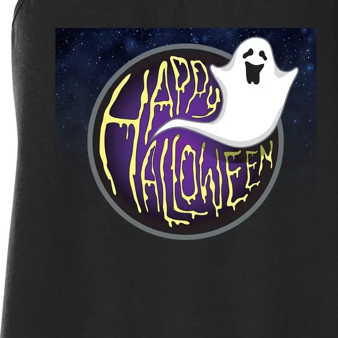 Happy Halloween Ghost Galaxy Women's Racerback Tank