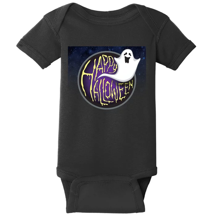 Happy Halloween Ghost Galaxy Baby Bodysuit