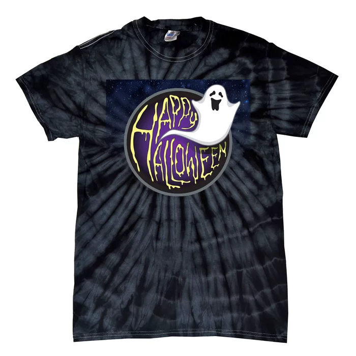 Happy Halloween Ghost Galaxy Tie-Dye T-Shirt