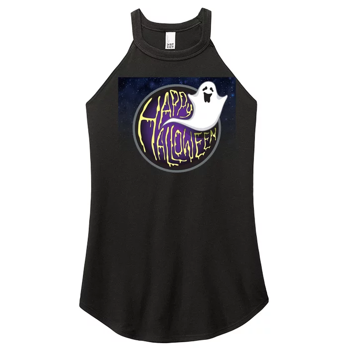 Happy Halloween Ghost Galaxy Women’s Perfect Tri Rocker Tank