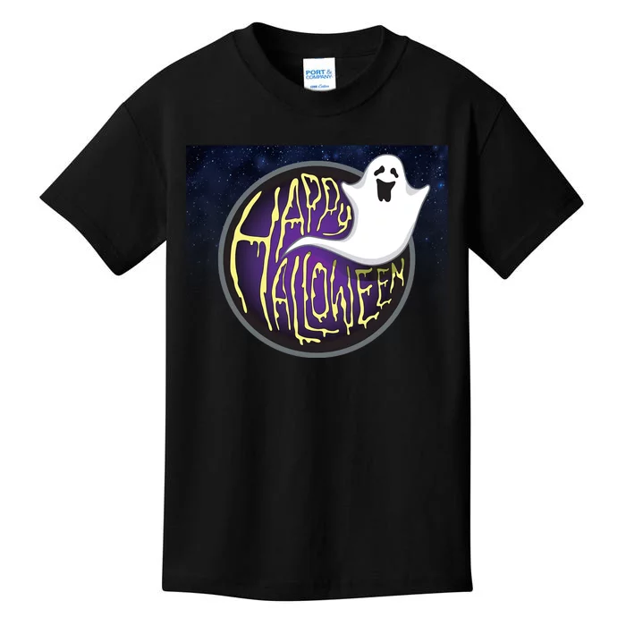 Happy Halloween Ghost Galaxy Kids T-Shirt