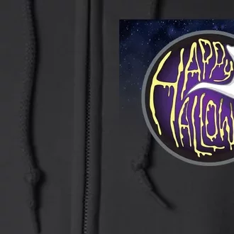 Happy Halloween Ghost Galaxy Full Zip Hoodie