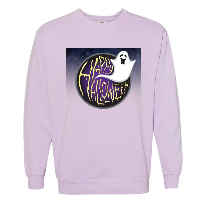 Happy Halloween Ghost Galaxy Garment-Dyed Sweatshirt