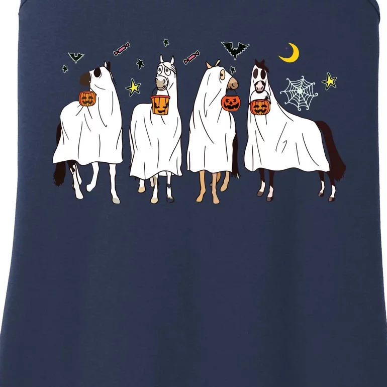 Halloween Horse Ghost Boo Pumpkin Costume For Women Girl Ladies Essential Tank