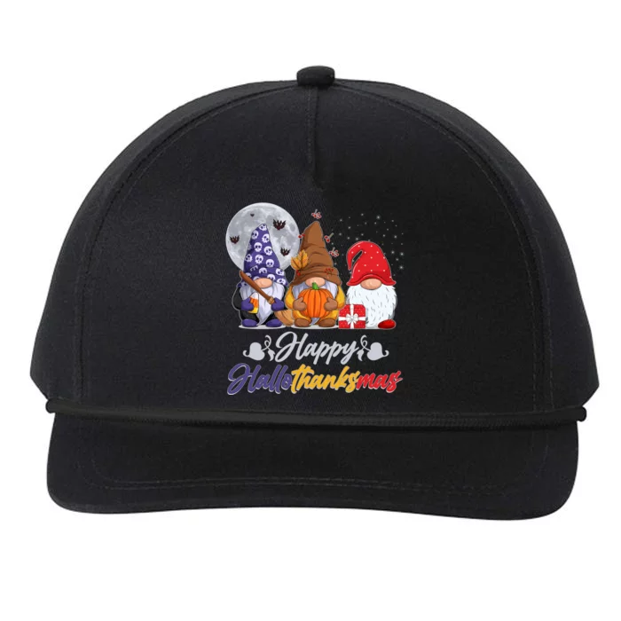 Happy Hallothanksmas Gnomes Snapback Five-Panel Rope Hat