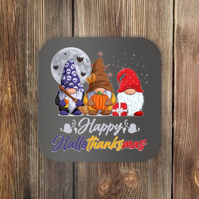 Happy Hallothanksmas Gnomes Coaster