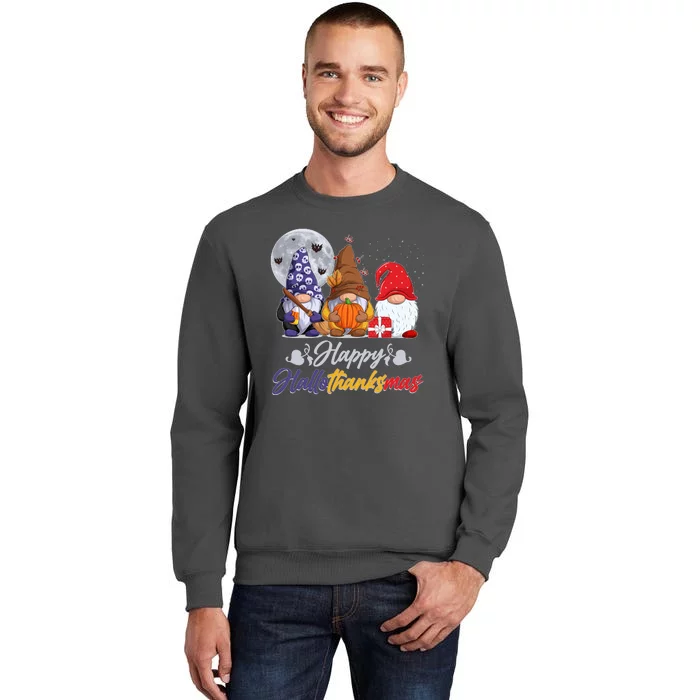 Happy Hallothanksmas Gnomes Tall Sweatshirt