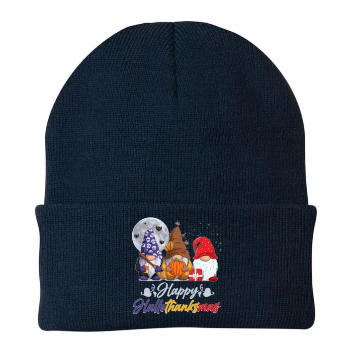 Happy Hallothanksmas Gnomes Knit Cap Winter Beanie