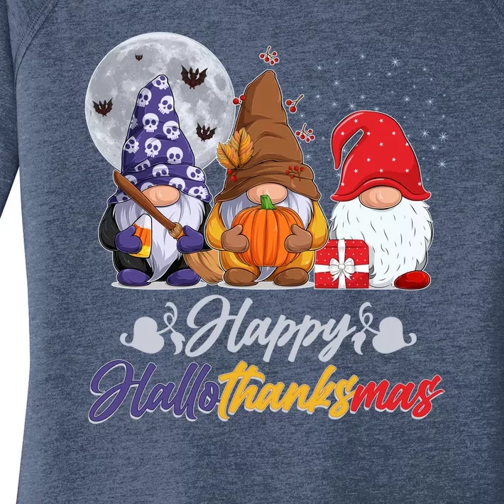 Happy Hallothanksmas Gnomes Women's Perfect Tri Tunic Long Sleeve Shirt