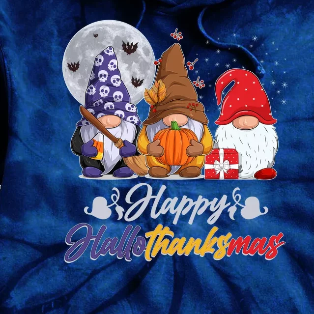 Happy Hallothanksmas Gnomes Tie Dye Hoodie