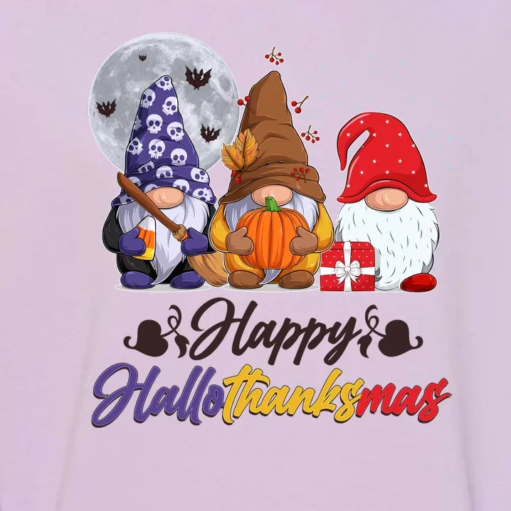 Happy Hallothanksmas Gnomes Garment-Dyed Sweatshirt