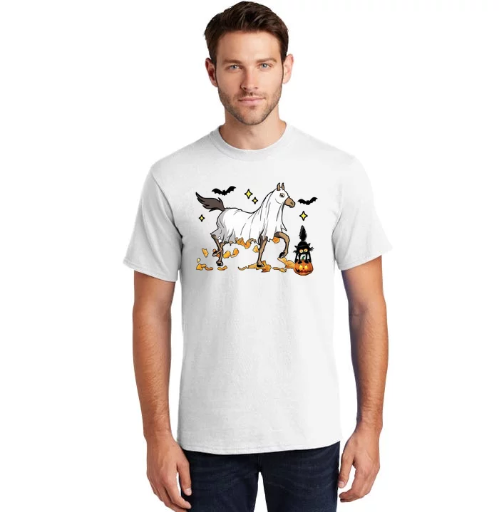 Halloween Horse Ghost Cowboy Western Tall T-Shirt