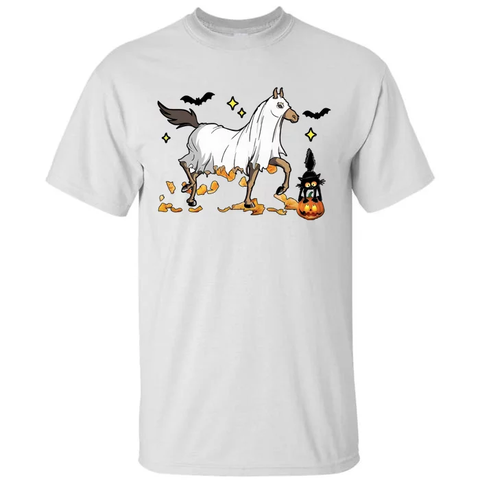 Halloween Horse Ghost Cowboy Western Tall T-Shirt