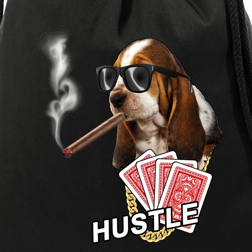 Hustle Hound Gambling Dog Tee Drawstring Bag