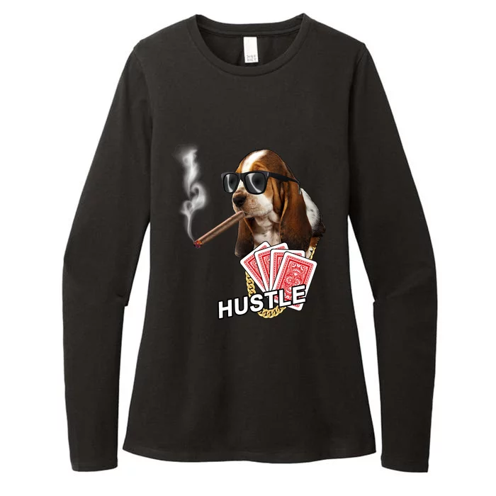 Hustle Hound Gambling Dog Tee Womens CVC Long Sleeve Shirt