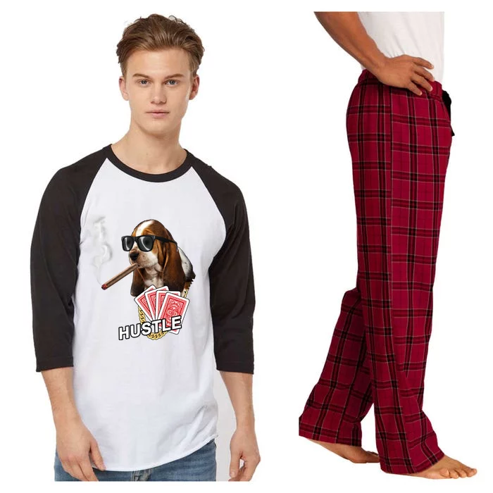 Hustle Hound Gambling Dog Tee Raglan Sleeve Pajama Set